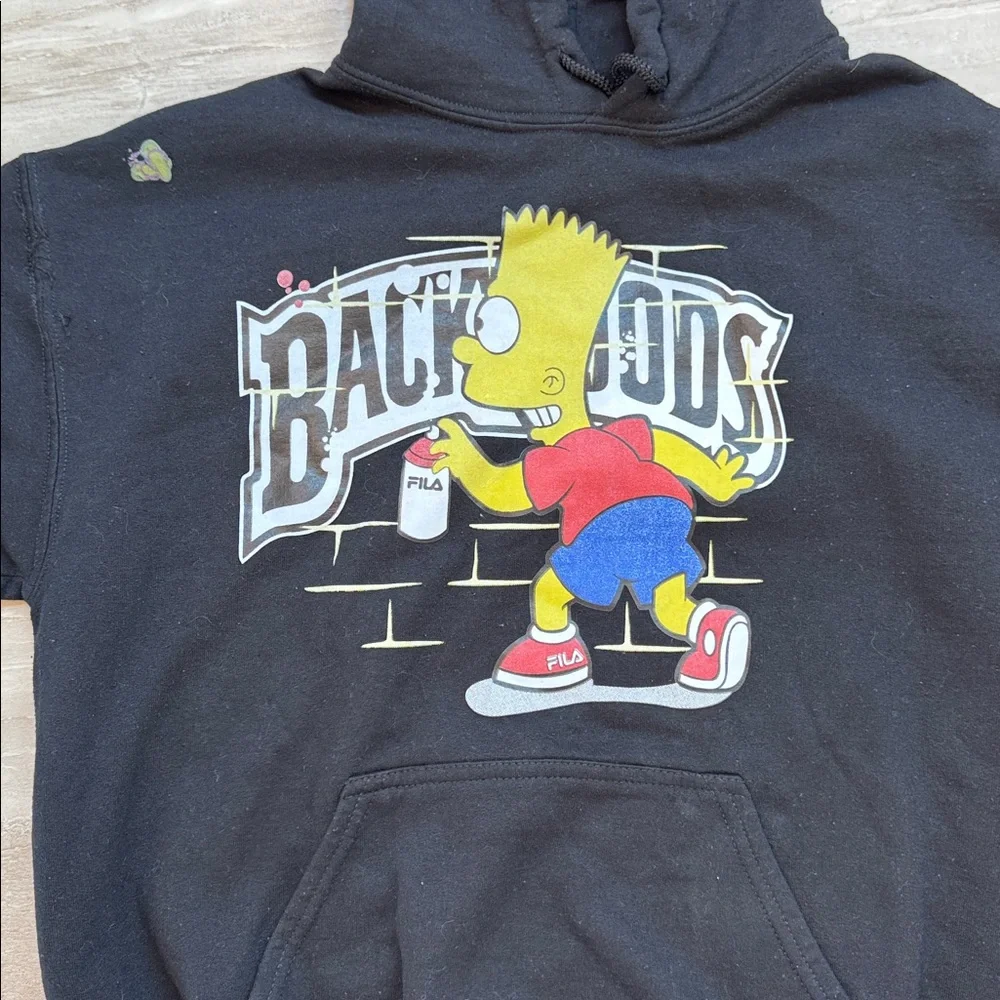 Gliland BART SIMPSON Unisex Men's M Pull Over Long Sleeve Hoodie Kangaroo Pocket